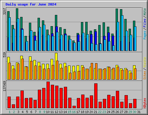 Daily usage for June 2024