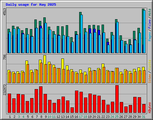 Daily usage for May 2025