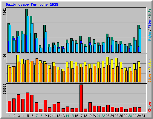 Daily usage for June 2025