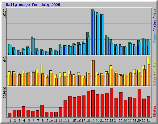 Daily usage for July 2025