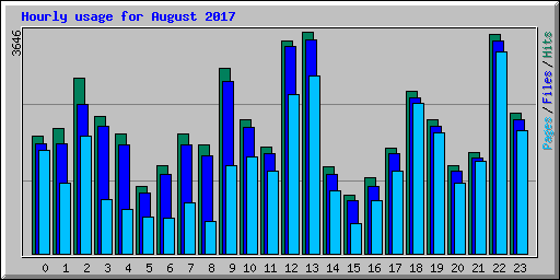 Hourly usage for August 2017