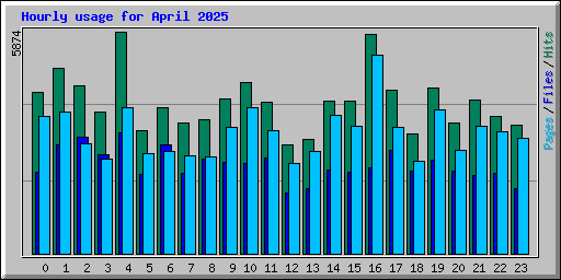 Hourly usage for April 2025