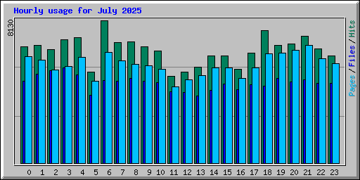 Hourly usage for July 2025